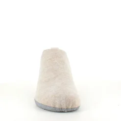 Beige filtet hjemmesko med højt skaft