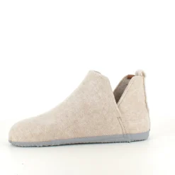 Beige filtet hjemmesko med højt skaft