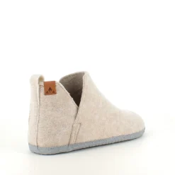 Beige filtet hjemmesko med højt skaft