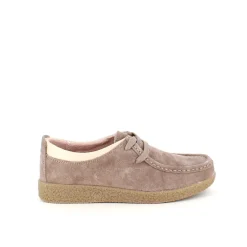 Beige ruskindssko med rågummisål