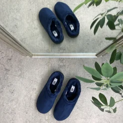 Blå herre hjemmesko med foer