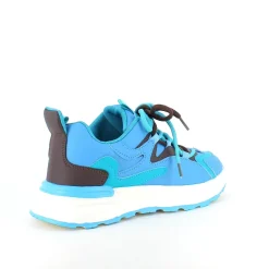 Blå letvægtssko med stødabsorbering og flotte detaljer