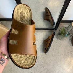 Brun herretøffel med relax-såle