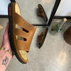 Brun herretøffel med relax-såle