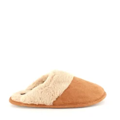 Brun hjemmesko med synlig pelskant