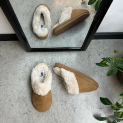 Brun Slip on hjemmesko med god bredde