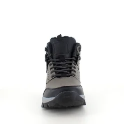 Brun vandafvisende herreankelstøvle med varmt for, robust TPR-sål og lynlås i siden