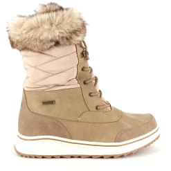 Brun vandtæt vinterstøvle fra Mols med pels kant