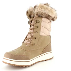 Brun vandtæt vinterstøvle fra Mols med pels kant