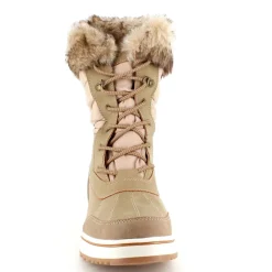 Brun vandtæt vinterstøvle fra Mols med pels kant