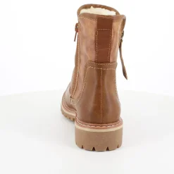 Brun vinterstøvle med foer og smarte detaljer