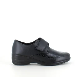 Damesko i sort PU med velcrolukning og varmt for