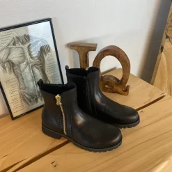 Elegant Green Comfort læderstøvle i sort