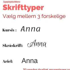 Feminint sygeplejeur i hjerteform med gravering