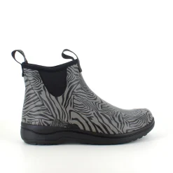 Green Comfort gummistøvle i zebraprint med svangstøtte