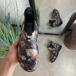 Green Comfort gummistøvle i tigerprint med svangstøtte