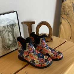 Green Comfort gummistøvle i blomsterprint med svangstøtte