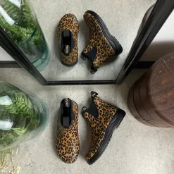 Green Comfort gummistøvle i leopardprint med svangstøtte