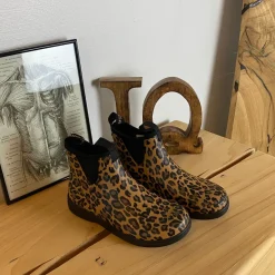 Green Comfort gummistøvle i leopardprint med svangstøtte