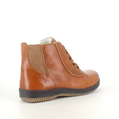 Green Comfort kort læderstøvle i brun med uldfoer