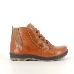 Green Comfort kort læderstøvle i brun med uldfoer