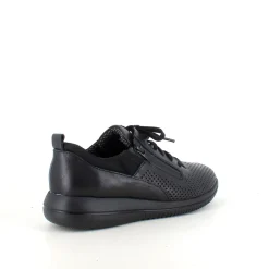 Green Comfort sko i sort med bred pasform og lynlås