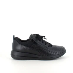 Green Comfort sko i sort med bred pasform og lynlås