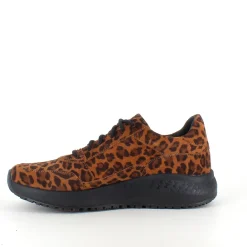 Green Comfort sko med leopardprint og dobbelt lukning