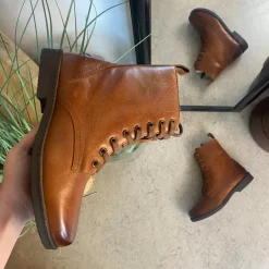 Green Comfort vinterstøvle med uldfor i congnac