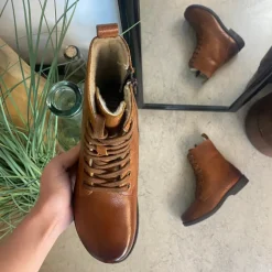 Green Comfort vinterstøvle med uldfor i congnac