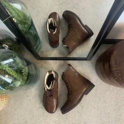 Green Comfort vinterstøvle med uldfor i brun