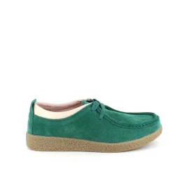 Grøn ruskindssko med rågummisål