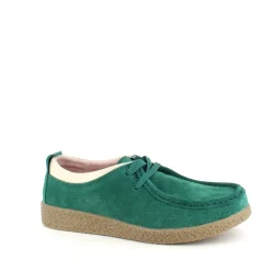 Grøn ruskindssko med rågummisål