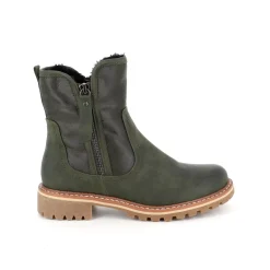 Grøn vinterstøvle med foer og smarte detaljer