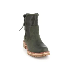 Grøn vinterstøvle med foer og smarte detaljer