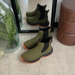 Grøn Woden gummistøvle med svangstøtte