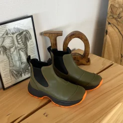 Grøn Woden gummistøvle med svangstøtte