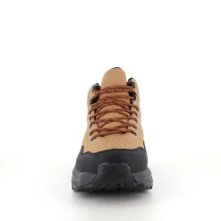 Herre ankelstøvle i lysebrun PU med snørebånd, let for og stødabsorberende EVA-sål