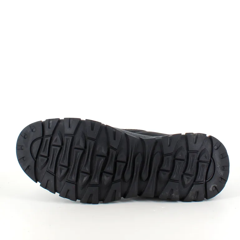 Herre ankelstøvle i sort PU med varmt for, snørebånd og KAT-TEX – robust gummisål