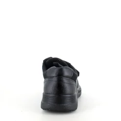 Herresko i sort PU med bred velcrolukning og robust TPR-sål