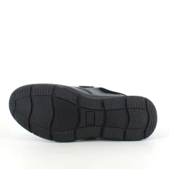 Herresko i sort PU med bred velcrolukning og robust TPR-sål