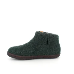 Høj grøn hjemmesko i uld med skridhæmmende såler fra Green Comfort