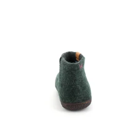 Høj grøn hjemmesko i uld med skridhæmmende såler fra Green Comfort