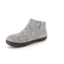 Høj lysegrå hjemmesko i uld med skridhæmmende såler fra Green Comfort