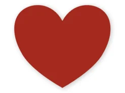 Hjerte navneskilt med magnet på bagsiden