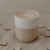 Håndlavet keramik krus uden hank med hjerte – nordisk design til kaffe & te