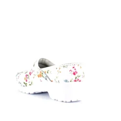 Hvid blomstret træsko med kap