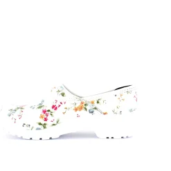 Hvid blomstret træsko med kap