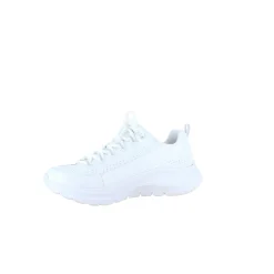 Hvid Skechers med glat skind overflade