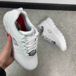 Hvid Skechers work med memory foam